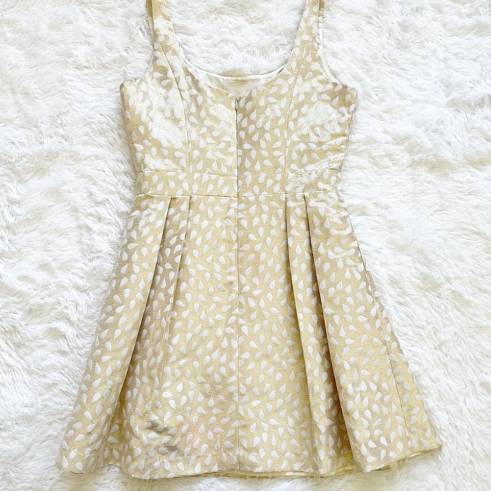 SHOSHANNA GOLD/WHITE TEAR DROP DRESS SIZE SMALL FEMININE PRETTY DATE COCKTAIL - Picture 3 of 11